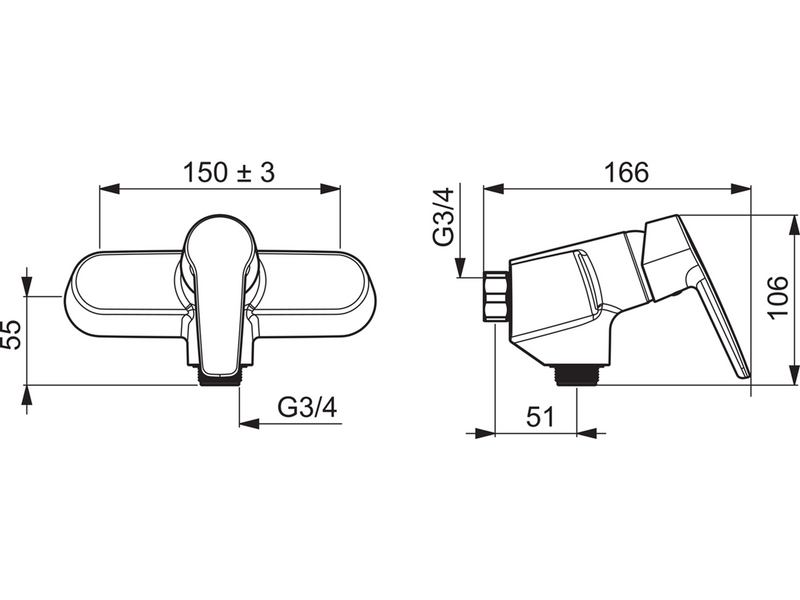 Oras saga 3970 shower faucet 3/4