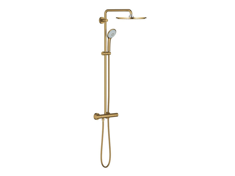 Grohe Euphoria System 310, Duschsystem mit Thermostatbatterie für die Wandmontage, cool sunrise gebürstet