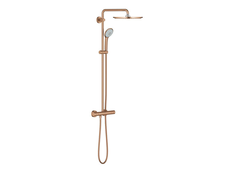 Grohe Euphoria System 310, Duschsystem mit Thermostatbatterie für die Wandmontage, warm sunset gebürstet