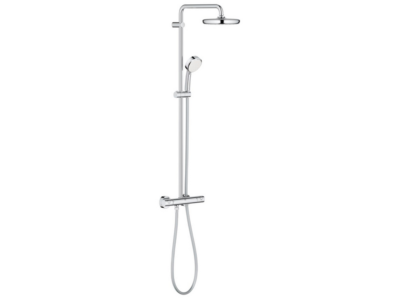 Grohe Tempesta Cosmopolitan System 210, Duschsystem mit Thermostatbatterie für die Wandmontage, chrom
