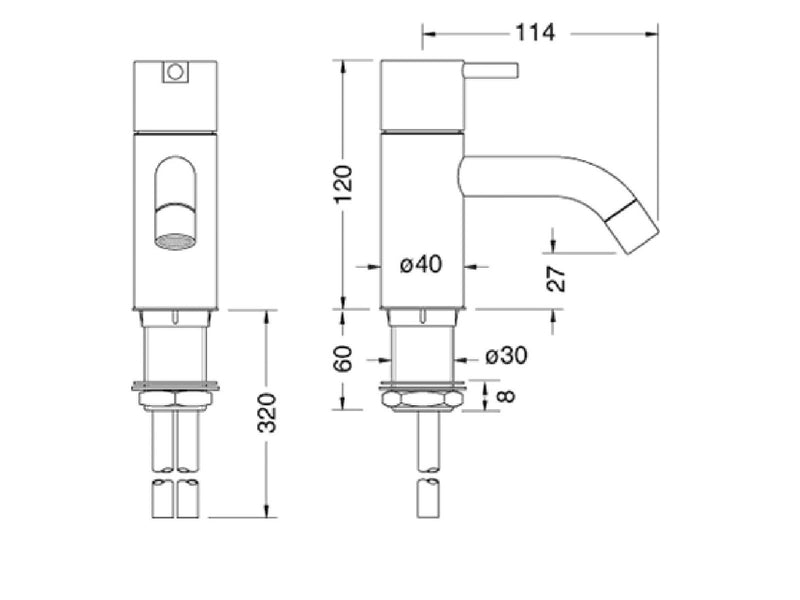 Vola one-handle mixer hv1 stainless steel