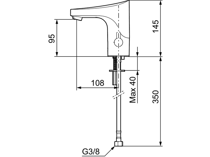 FM Mattsson 9000e tronic sensor operated basin mixer