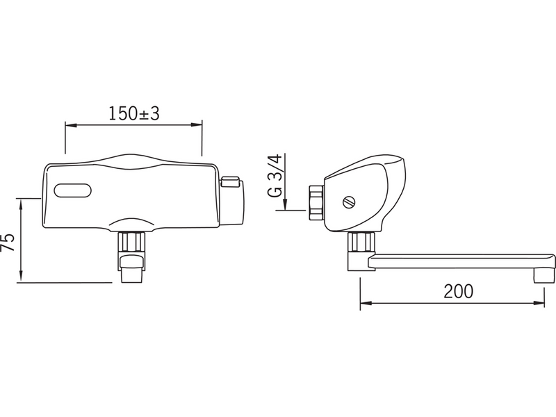 Oras electra touchless washbasin faucet 6v for exposed mount
