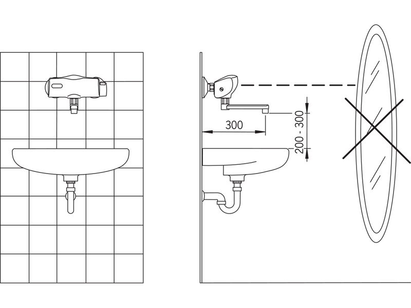 Oras electra touchless washbasin faucet 6v for exposed mount