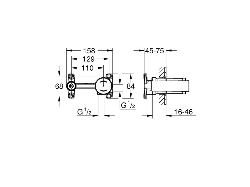 Grohe Einhand Unterputz-Universal-Einbaukörper, DN 15