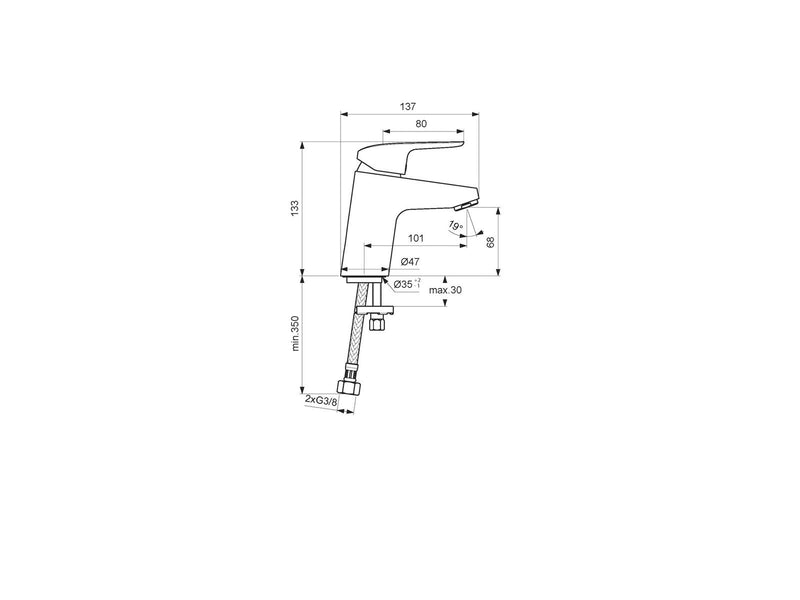 Børma Borma ceraflex basin mixer with out waste chrome