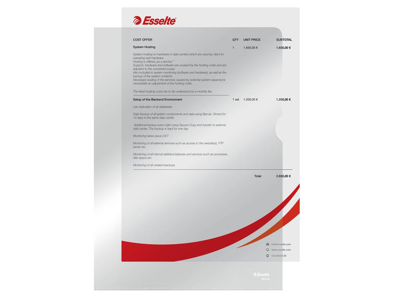 Esselte Plastomslag  A4 0.105mm 100stk/pak