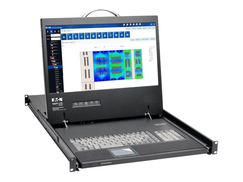 19" Eaton Series Rack Console 1URM DVI VGA for KVM Switch 19" LCD 1080p Rackmount TAA