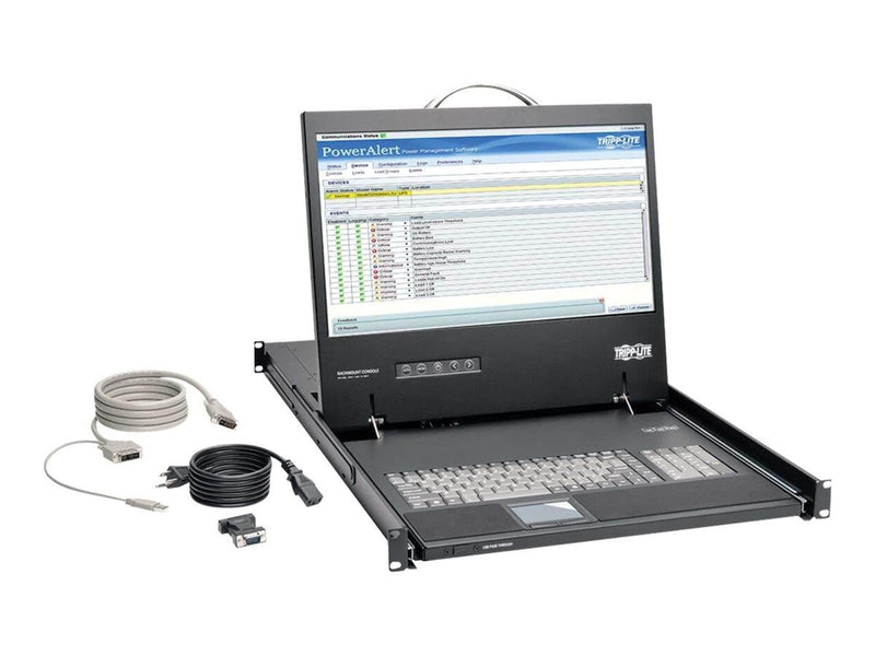 19" Eaton Series Rack Console 1URM DVI VGA for KVM Switch 19" LCD 1080p Rackmount TAA