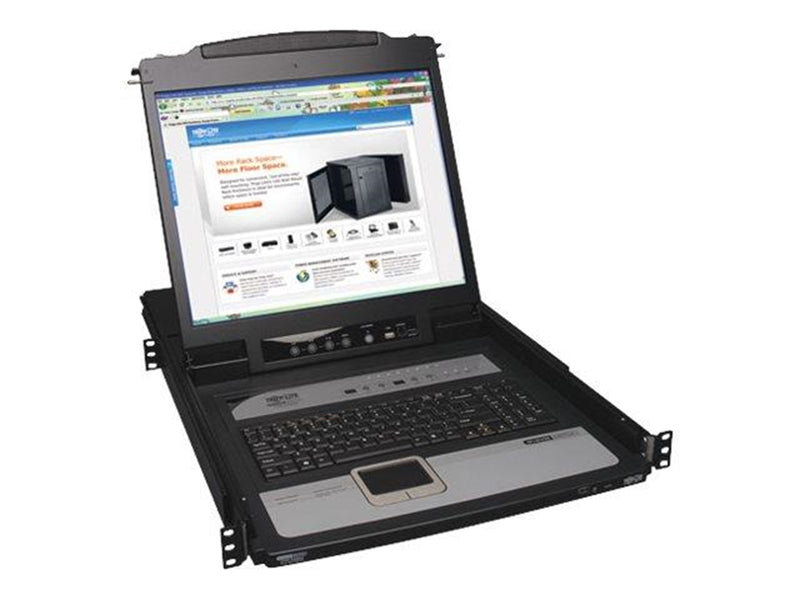 19" Tripp Lite Eaton Series 8-Port Rack Console KVM Switch built in IP w/ 19" LCD 1U