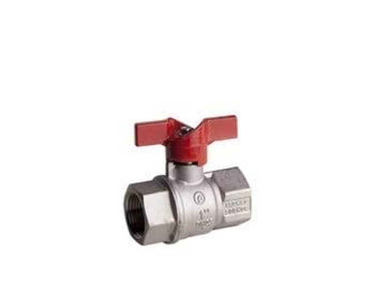 Pettinaroli F x f heavyduty fullway ball valve red butterfly handle te