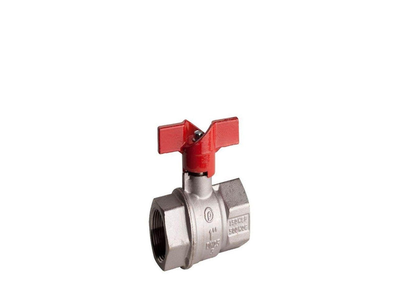 Pettinaroli F x f heavyduty fullway ball valve red butterfly handle te
