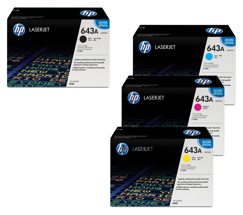 HP Original 643A Toner 4er Set schwarz, cyan, magenta, gelb