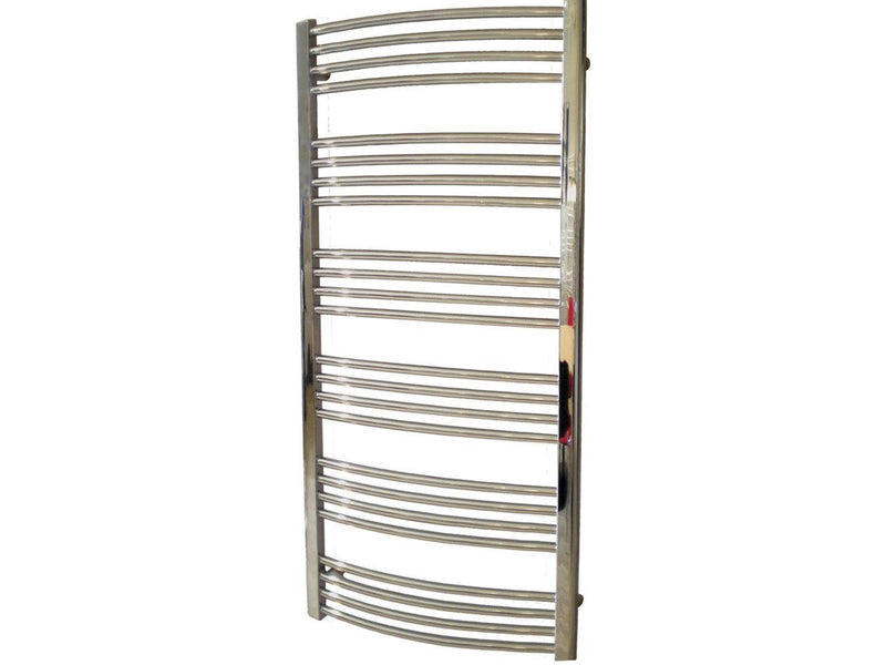 Kriss round heated towel rail 1320 x 600 chrome