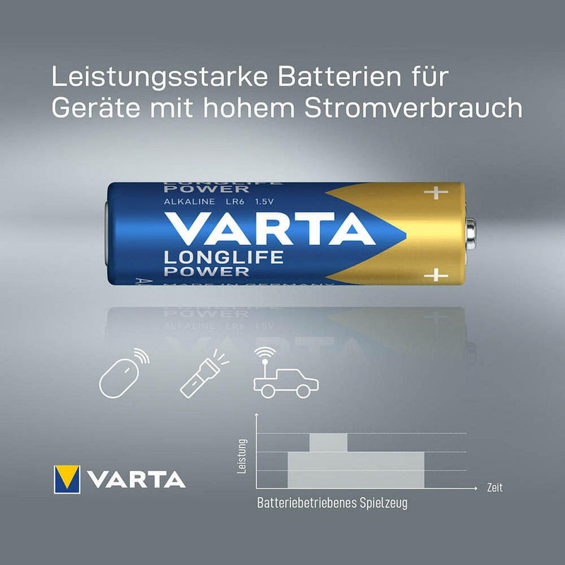 VARTA Batterien LONGLIFE Power Mignon AA 1,5 V - 10 Stück