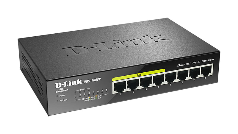 D-Link DGS-1008P 8-Port Gigabit 68W PoE Switch