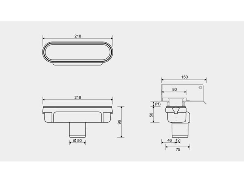 Unidrain Outlet unit w/vertical outlet Ø50 mm
