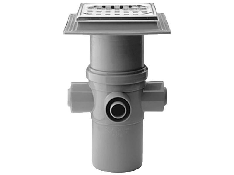 Purus Drain bowl maxiflex 110 mm with stainless steel grate 4 inle