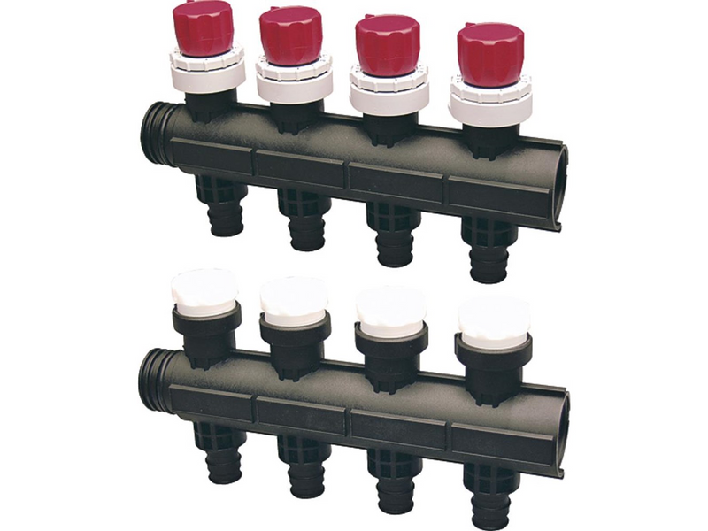 Uponor vario plus manifold q&e w. valve ls 4x q&e 20x2.0