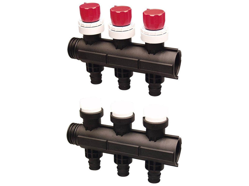 Uponor vario plus manifold q&e w. valve ls 3x q&e 20x2.0