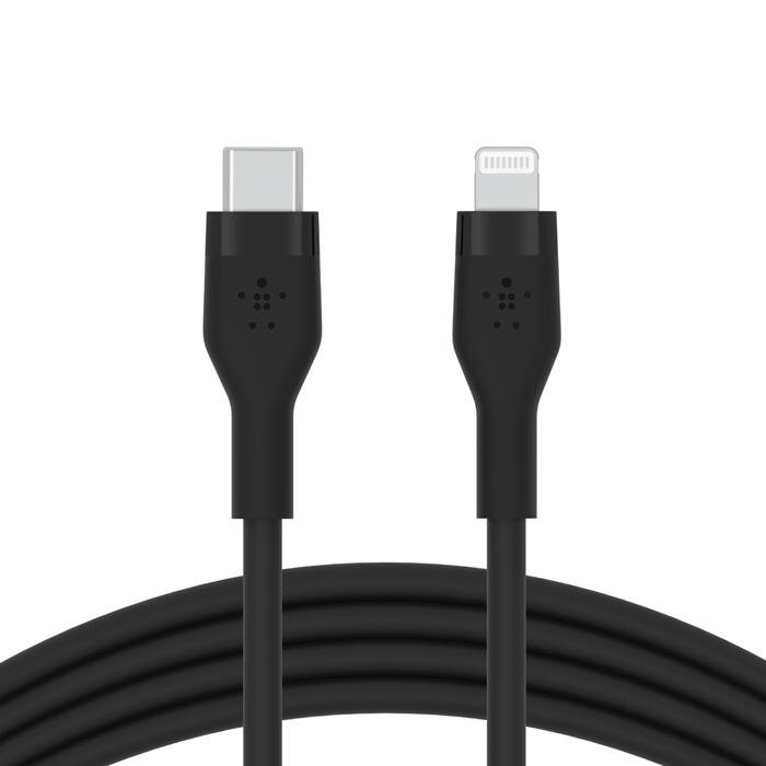 Belkin BoostCharge Flex USB-C Kabel mit Lightning Connector (3m, Schwarz)