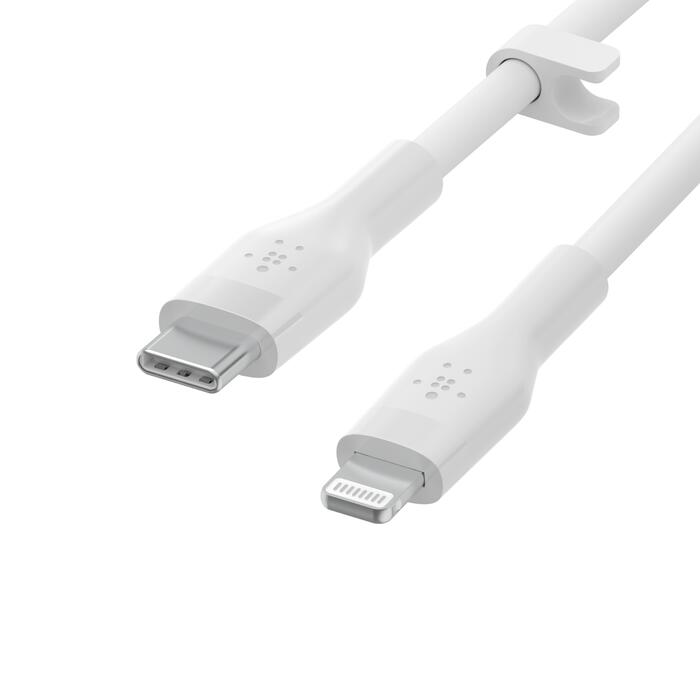 Belkin BoostCharge Flex USB-C Kabel mit Lightning Connector (3m, Weiß)