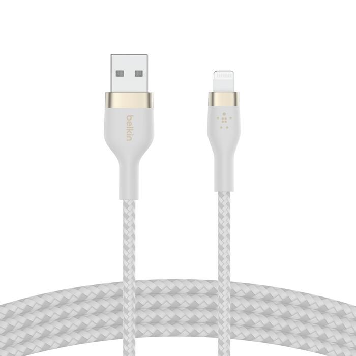 Belkin BoostCharge Pro Flex USB-A Kabel mit Lightning Connector (1m, Weiß)