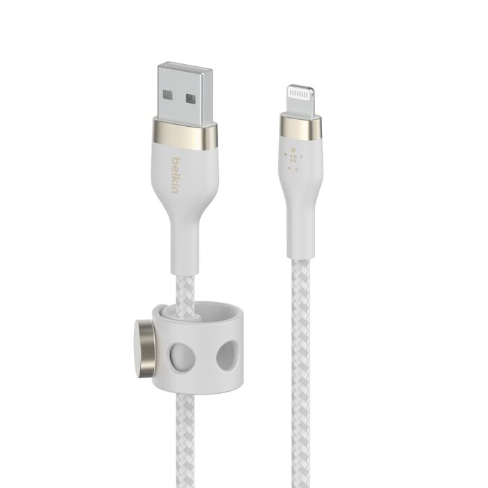 Belkin BoostCharge Pro Flex USB-A Kabel mit Lightning Connector (2m, Weiß)