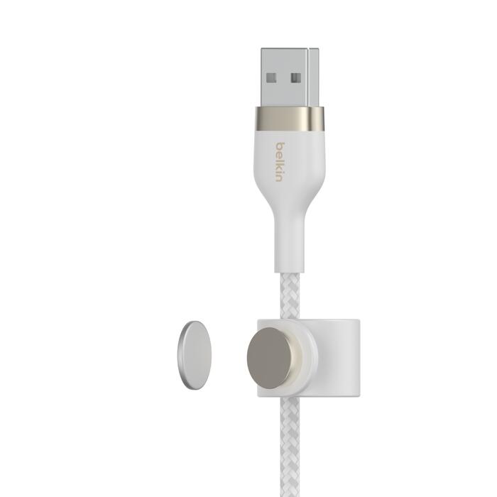 Belkin BoostCharge Pro Flex USB-A Kabel mit Lightning Connector (3m, Weiß)