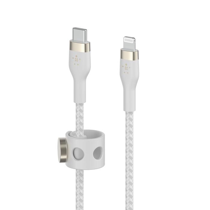 Belkin BoostCharge Pro Flex USB-C Kabel mit Lightning Connector (2m, Weiß)