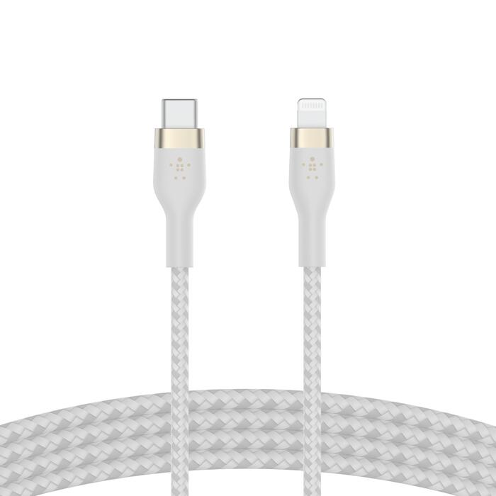 Belkin BoostCharge Pro Flex USB-C Kabel mit Lightning Connector (2m, Weiß)