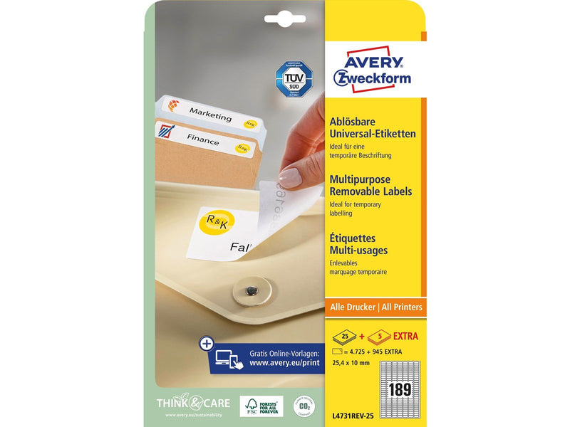 Avery Removable labels white
