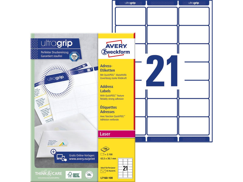 Avery Addressing labels small envelopes (UltraGrip)