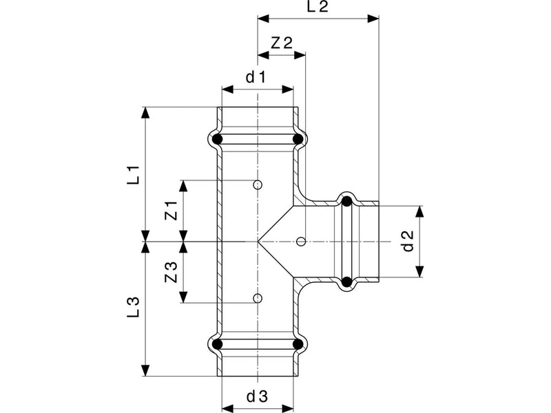 Viega Profipress G T-piece 22 mm copper