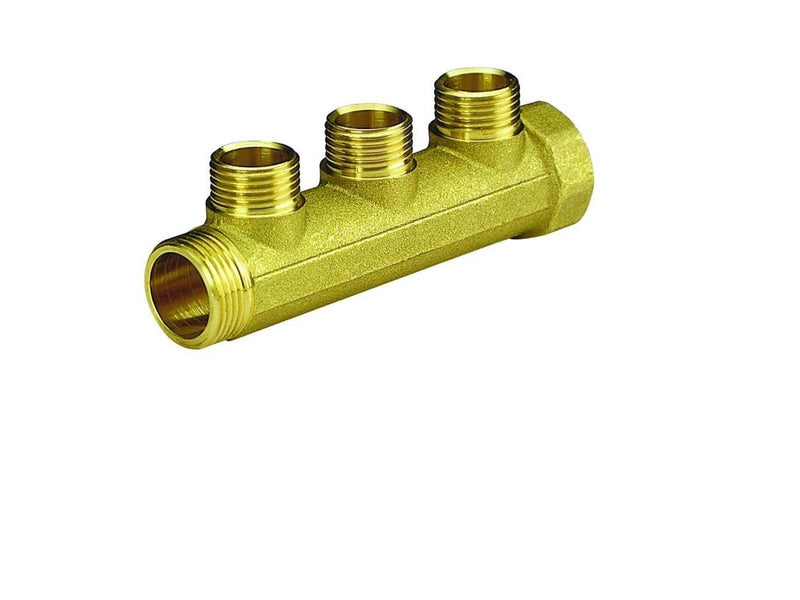 Pettinaroli Brass manifold 3/4x1/2 for water- and heatingsystems 3 outlets