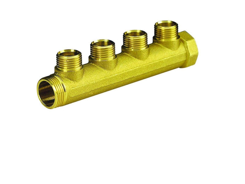 Pettinaroli Brass manifold 3/4x1/2 for water- and heatingsystems 4 outlets