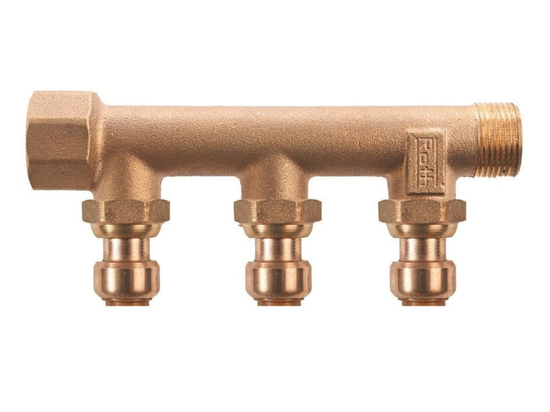 Roth manifold 3 outlets x 15 mm insert gunmetal