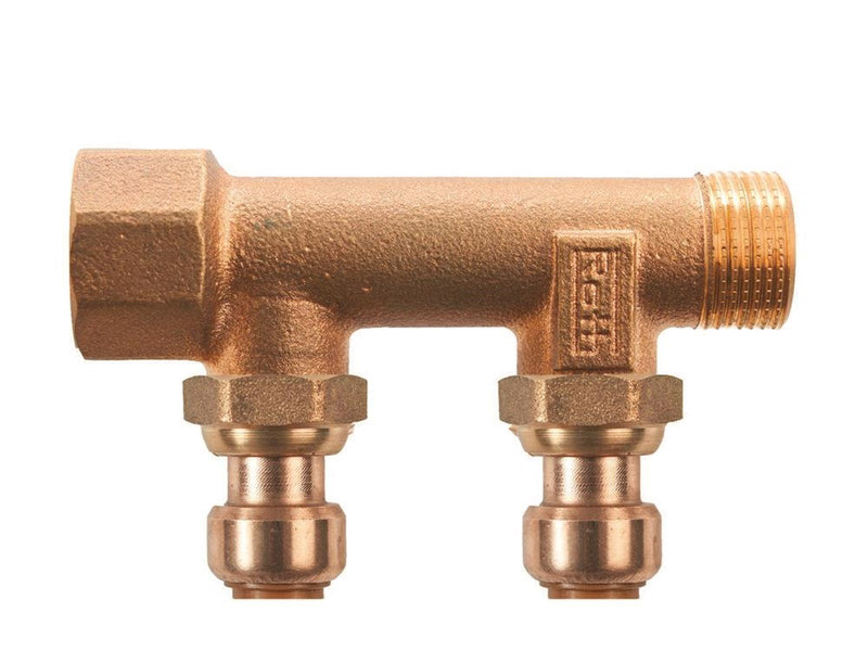 Roth manifold 2 outlets x 15 mm insert gunmetal
