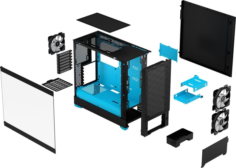 Fractal Design Pop Air RGB - Cyan Core TG Clear Tint