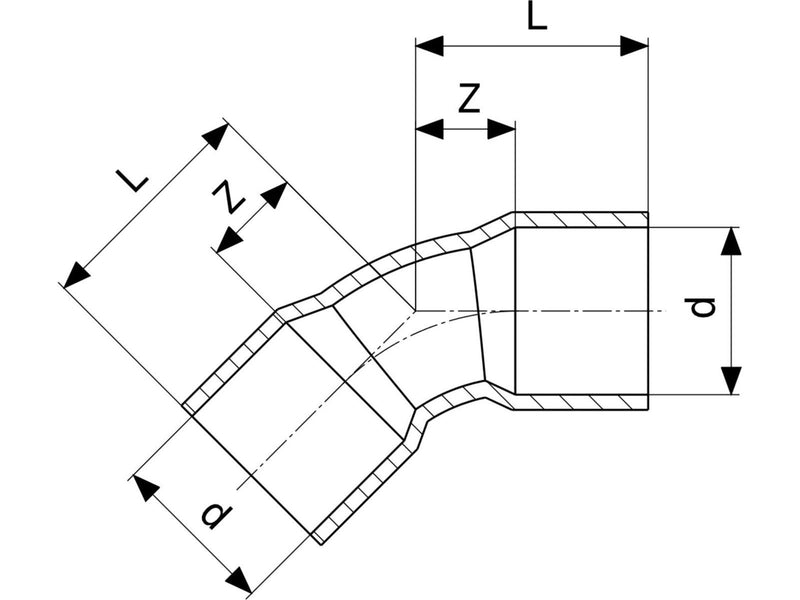 Viega Bend 45° m/m 18 mm copper