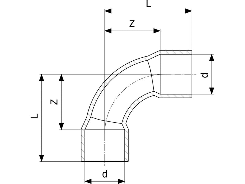 Viega Bend 90° m/m 18 mm copper