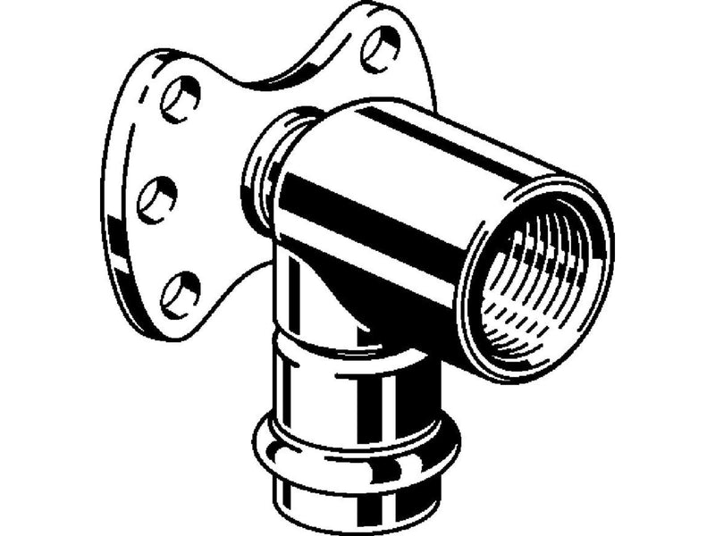 Viega Sanpress Inox deck angle 15 mm x 1/2" stainless steel