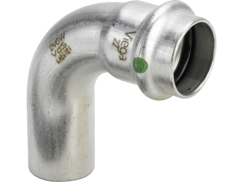 Viega Sanpress Inox bend 90° 22 Stainless steel/bright 435721