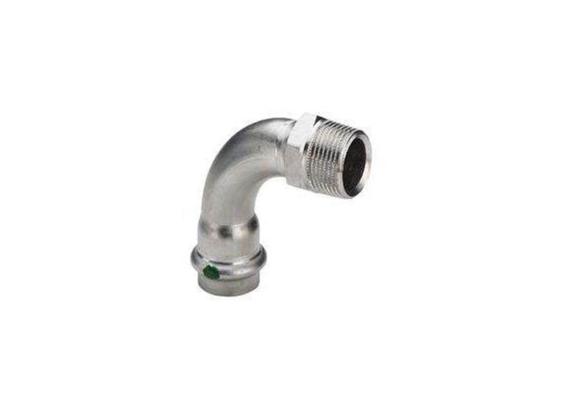 Viega Sanpress Inox transition bend 90° socket/nipple 15 mm x 1/2" stainless steel