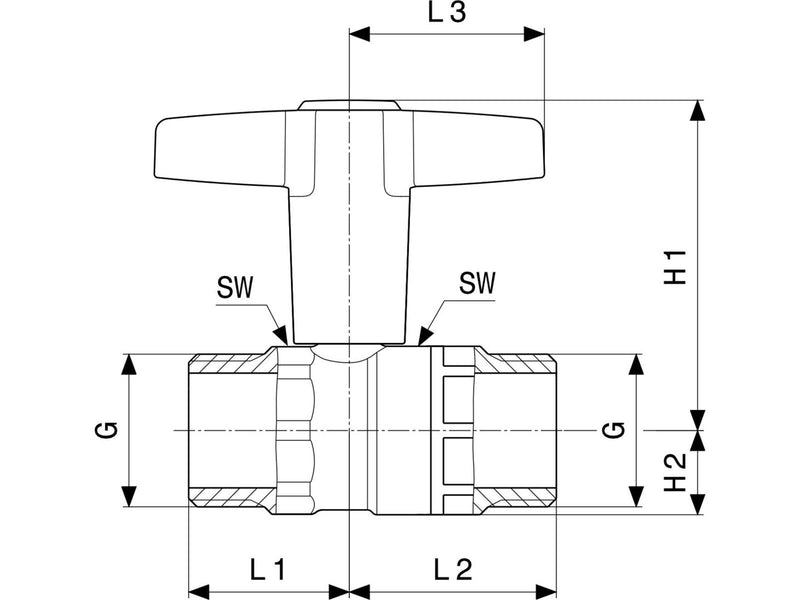Viega Easytop ball valve nipple/nipple 3/4" gunmetal