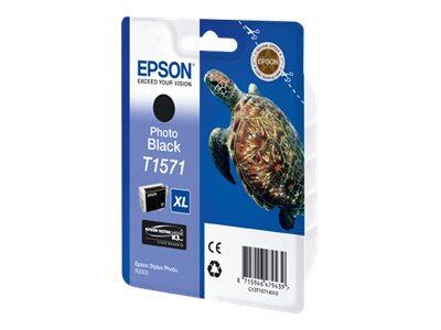 Epson Original T1571 Ultra Chrome K3 Druckerpatrone photo schwarz 25ml (C13T15714010)