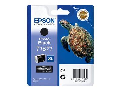 Epson Original T1571 Ultra Chrome K3 Druckerpatrone photo schwarz 25ml (C13T15714010)