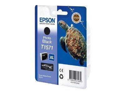 Epson Original T1571 Ultra Chrome K3 Druckerpatrone photo schwarz 25ml (C13T15714010)