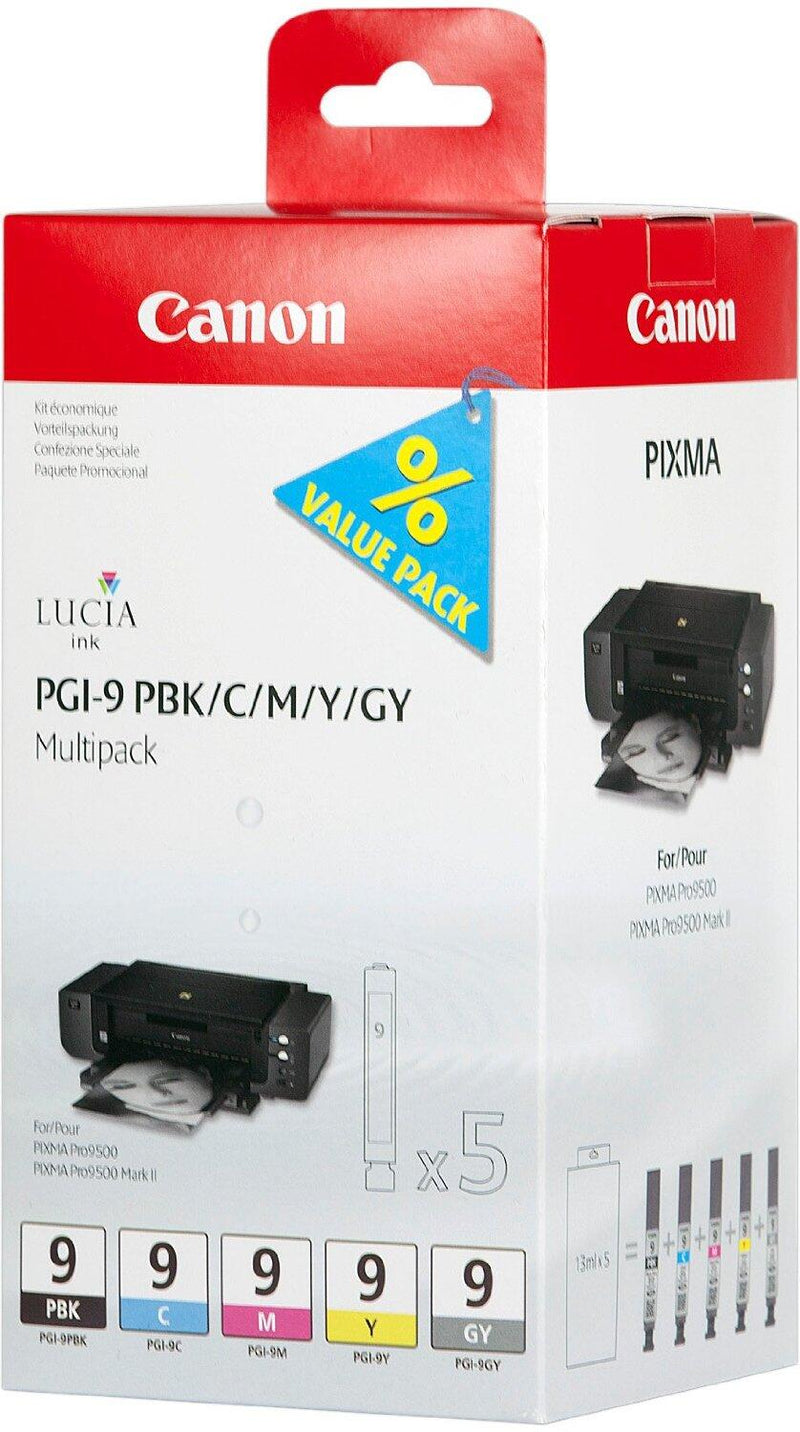 Canon Original PGI-9 Druckerpatronen 5er-Multipack - PBK/C/M/Y/GY