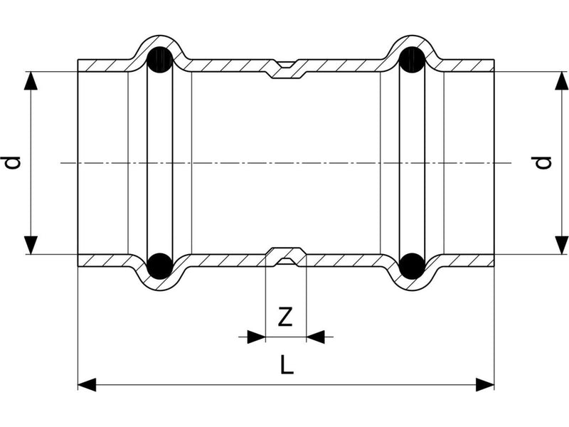 Viega Prestabo sleeve 35 mm galvanized steel